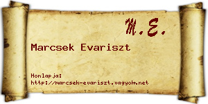 Marcsek Evariszt névjegykártya